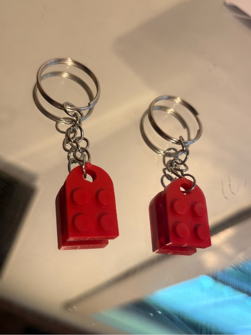 Legos heart shareable keychain for couples or as a wedding gift! - Picture 4 of 10
